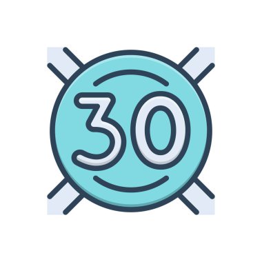 Otuz için renk illüstrasyon simgesi 