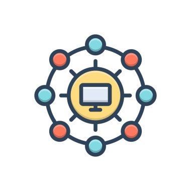 Bağlantı için renk illüstrasyon simgesi 