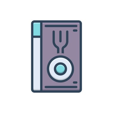 Menüler için renk illüstrasyon simgesi 