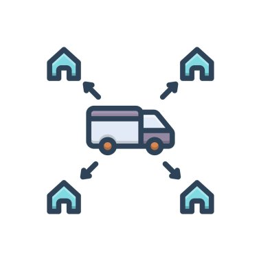 Dağıtım için renk illüstrasyon simgesi 