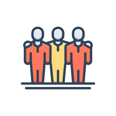 Arkadaşlar için renk illüstrasyon simgesi 