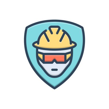 Güvenlik için renk illüstrasyon simgesi 