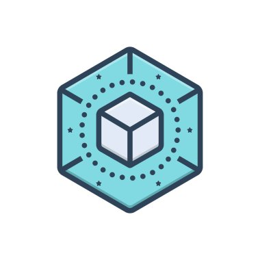 Şekil için renk illüstrasyon simgesi 