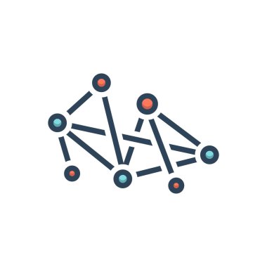 Ağ için renk illüstrasyon simgesi 