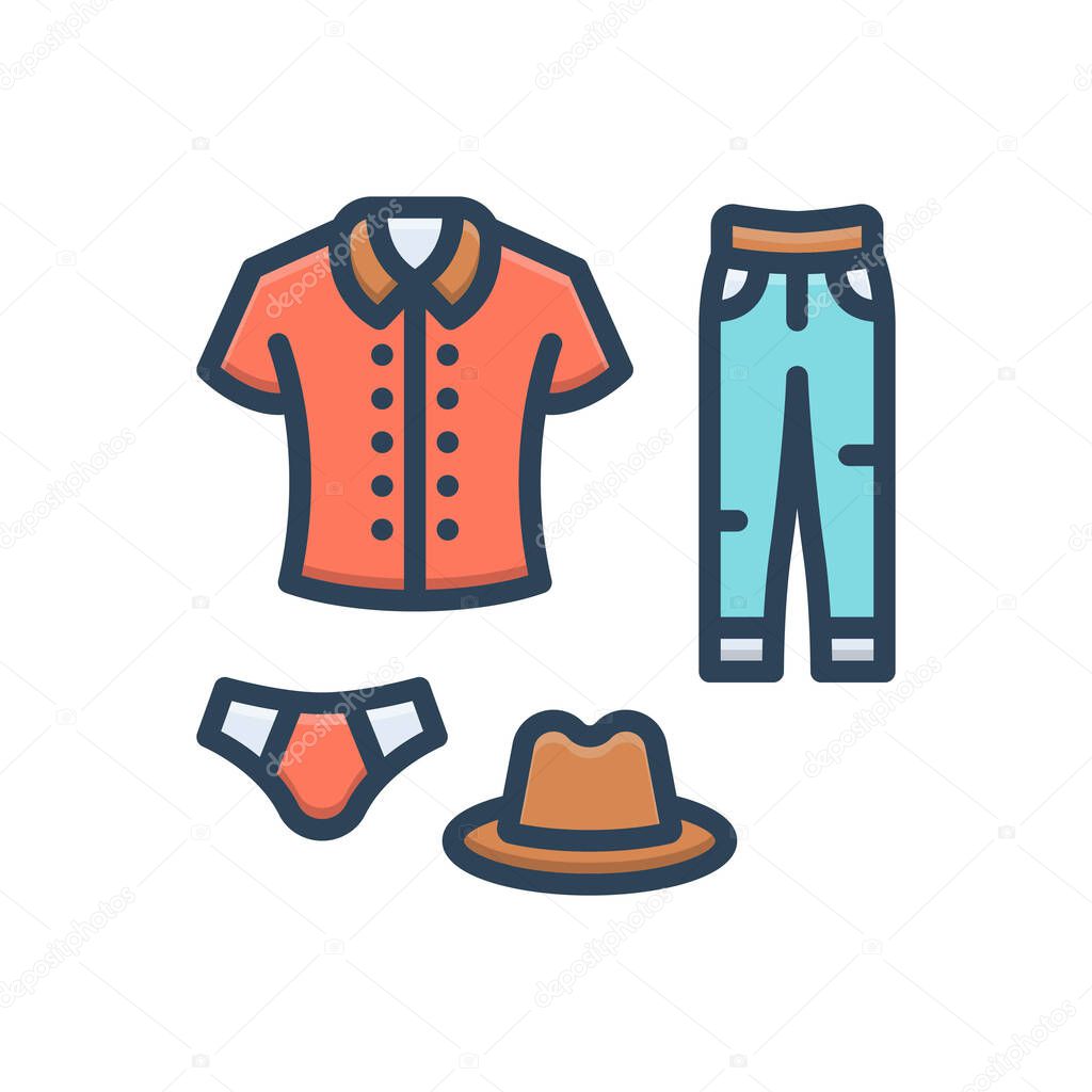 Color illustration icon for clothing