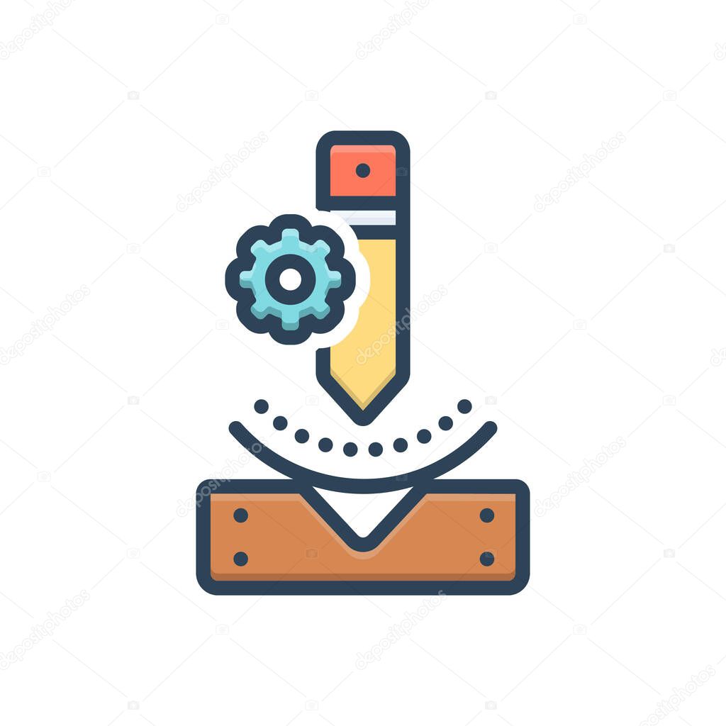 Color illustration icon for forming