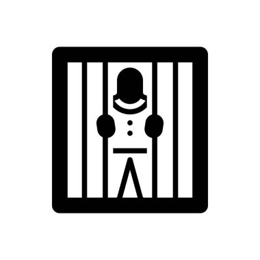 Hapishane için siyah katı simge 