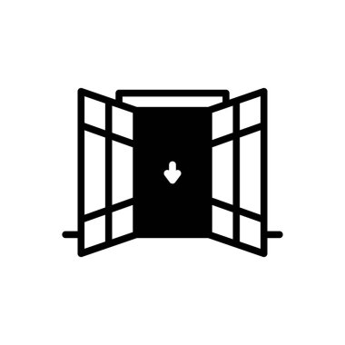 Açık için siyah katı simge 