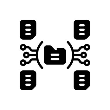 Veri toplama için siyah katı simge