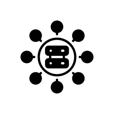 Veri toplama için siyah katı simge 