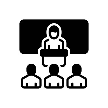 Sunum için siyah katı simge 