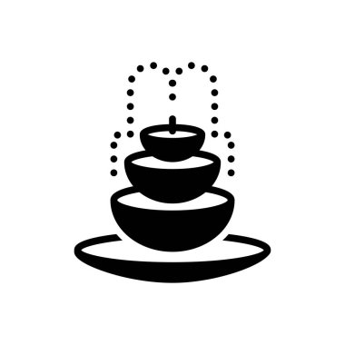 Çeşme için siyah katı simge