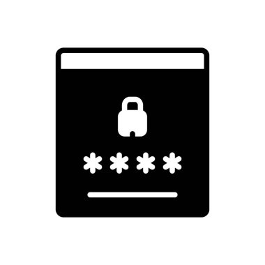 Erişim kodu için siyah katı simge