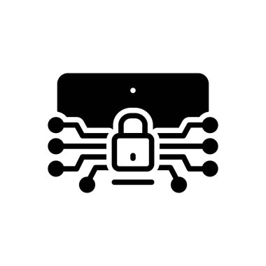 Siber güvenlik için siyah katı simge 