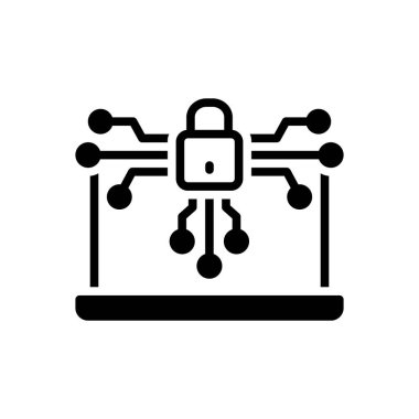 Şifreleme için siyah katı simge 