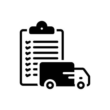 Gümrük izni için siyah katı simge 