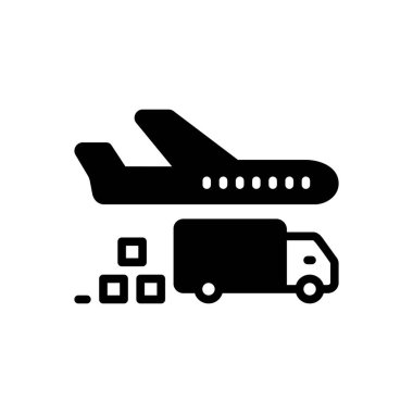 Kargo için siyah katı simge 
