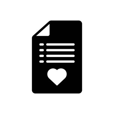 İstek listesi için siyah katı simge 