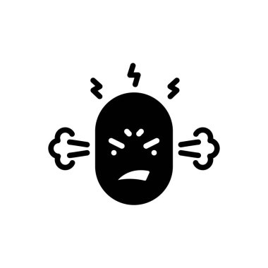 Öfke için siyah katı simge 