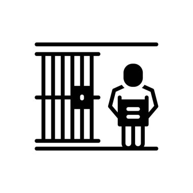 Suç için siyah katı simge 