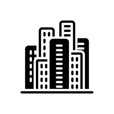 Mülkler için siyah katı simge 