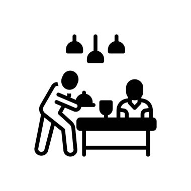 Konukseverlik için siyah katı simge 