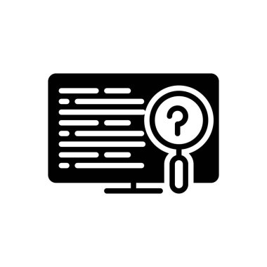 Soruşturma için siyah katı simge 