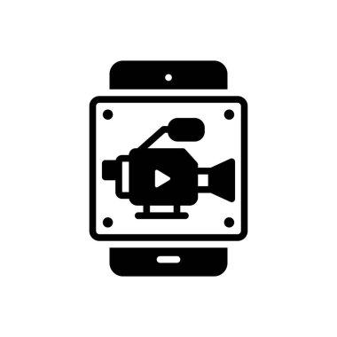 Medya için siyah katı simge