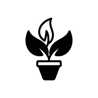 Bitki için siyah katı simge 