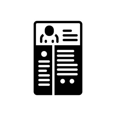 Özgeçmişler için siyah katı simge 