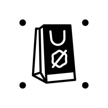 Poşet için siyah katı simge 