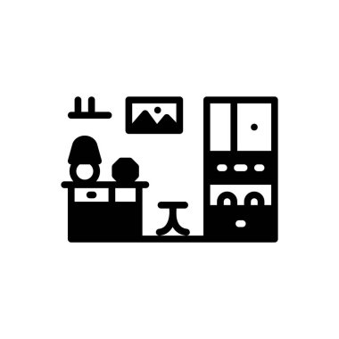 Donanımlı için siyah katı simge 