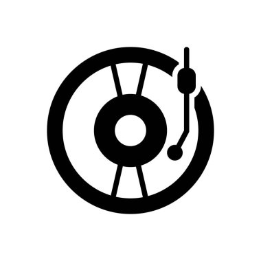 Diskler için siyah katı simge 