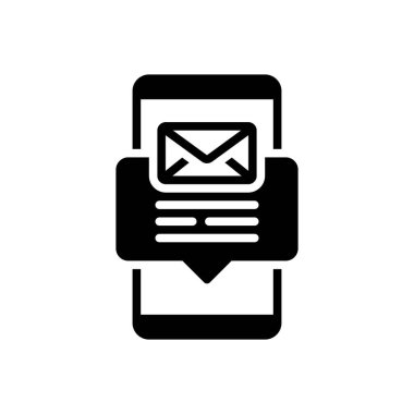 E- posta için siyah katı simge 