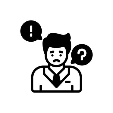 Endişe için siyah katı simge 