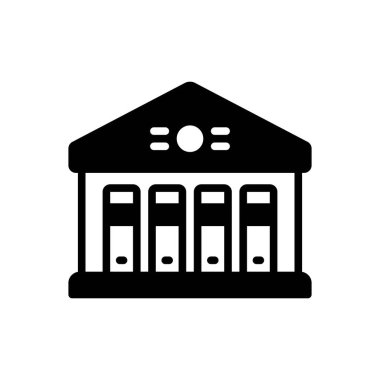 Kütüphaneler için siyah katı simge 