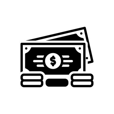 Dolar için siyah katı simge 