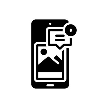 Yorum için siyah katı simge 