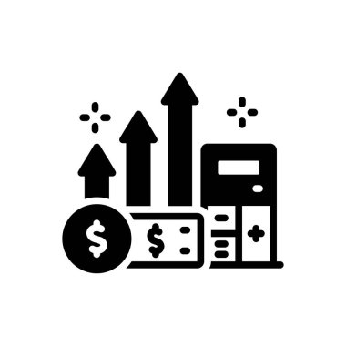 Finansal için siyah katı simge 