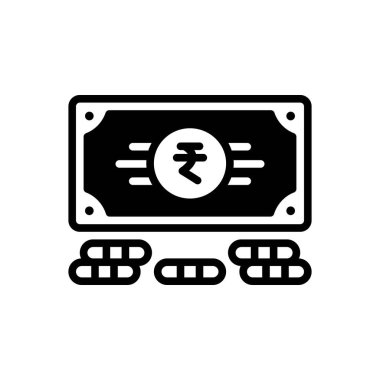 Para için siyah katı simge 