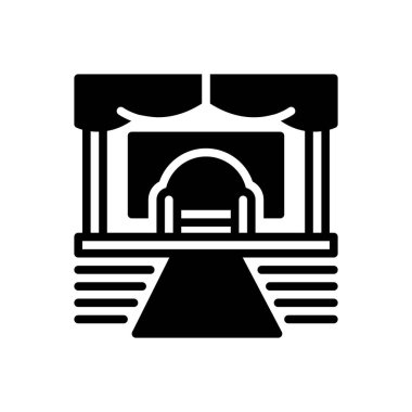 Salon için siyah katı simge 