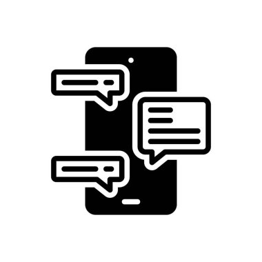 İleti için siyah katı simge 