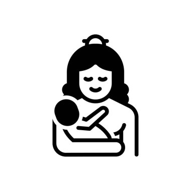 Anne için siyah katı simge 