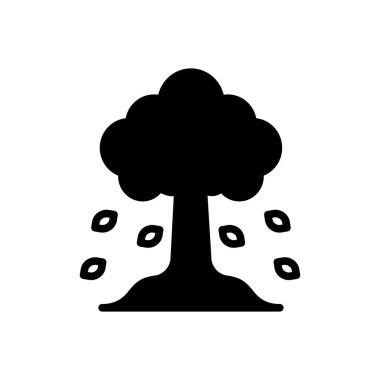 Sonbahar için siyah katı simge 