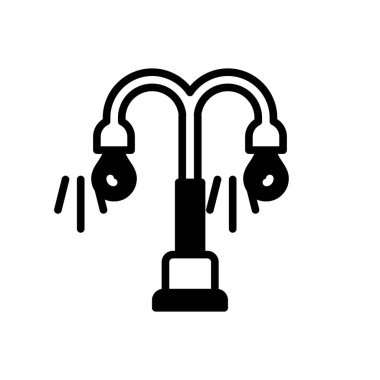 Işık için siyah katı simge 