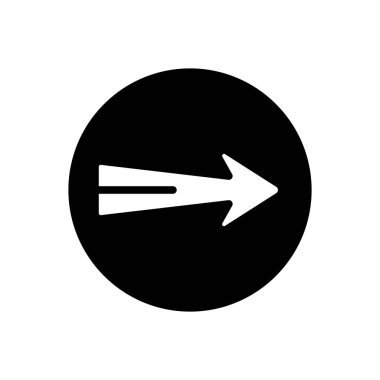 Ok için siyah katı simge 