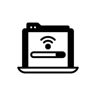 İnternet için siyah katı simge 