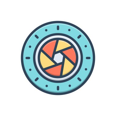 Lensler için renk illüstrasyon simgesi 