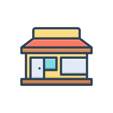 Perakendeciler için renk illüstrasyon simgesi 