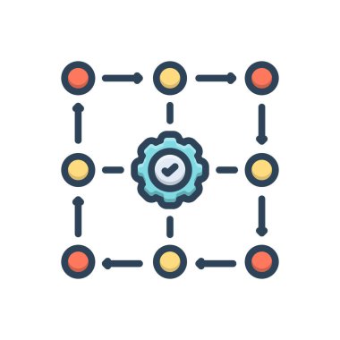 Yöntem için renk illüstrasyon simgesi 